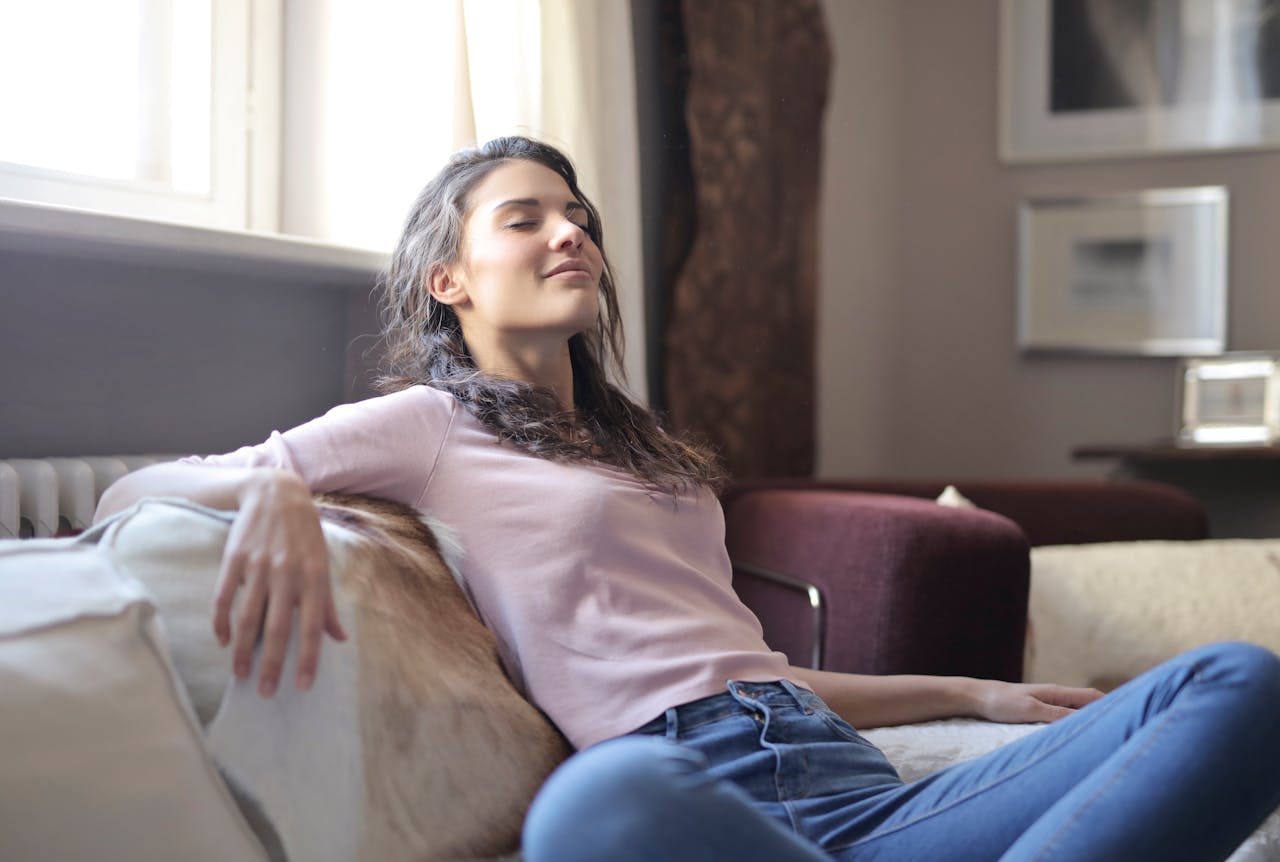 Calm your nervous system after work with a simple downshift routine on the couch