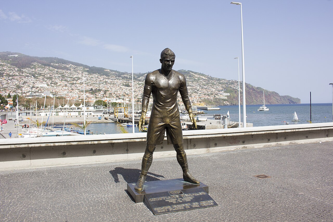 Cristiano Ronaldo statue in Madeira symbolizing his football legacy and final World Cup